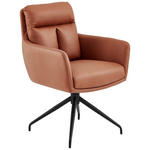 ARMLEHNSTUHL  in Eisen Mikrofaser  - Cognac/Schwarz, Design, Textil/Metall (62/89,5/65cm) - Novel
