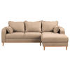 ECKSOFA Beata Beige Mikrofaser  - Wengefarben/Beige, Design, Holz/Textil (230/150cm) - Livetastic