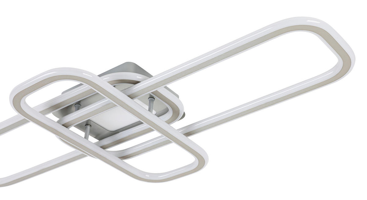 LED-DECKENLEUCHTE Etamin 103/46/11 cm   - Alufarben/Weiß, Design, Kunststoff/Metall (103/46/11cm) - Novel