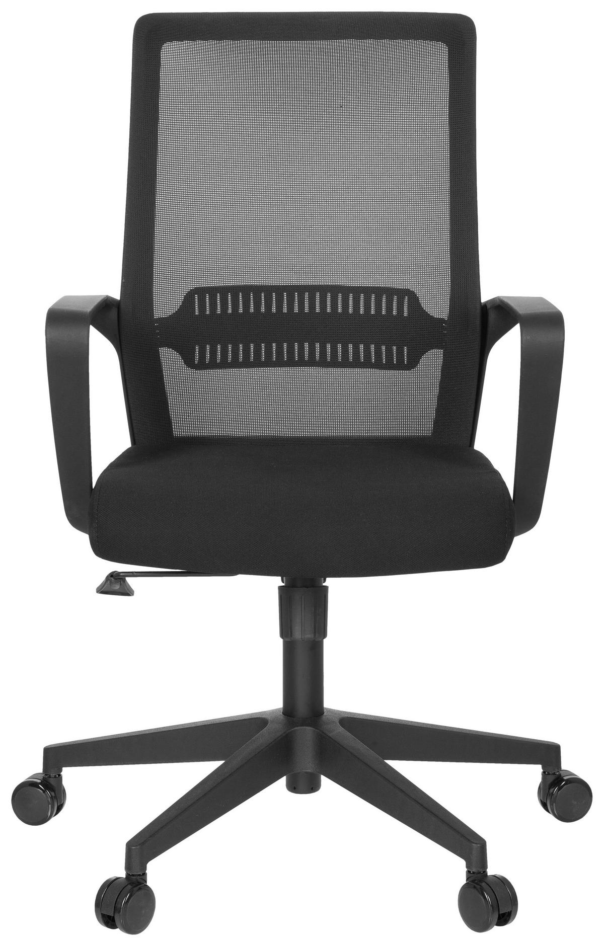 DREHSTUHL  in Netzbespannung, Flachgewebe Schwarz  - Schwarz, Basics, Kunststoff/Textil (58/110/52cm) - MID.YOU