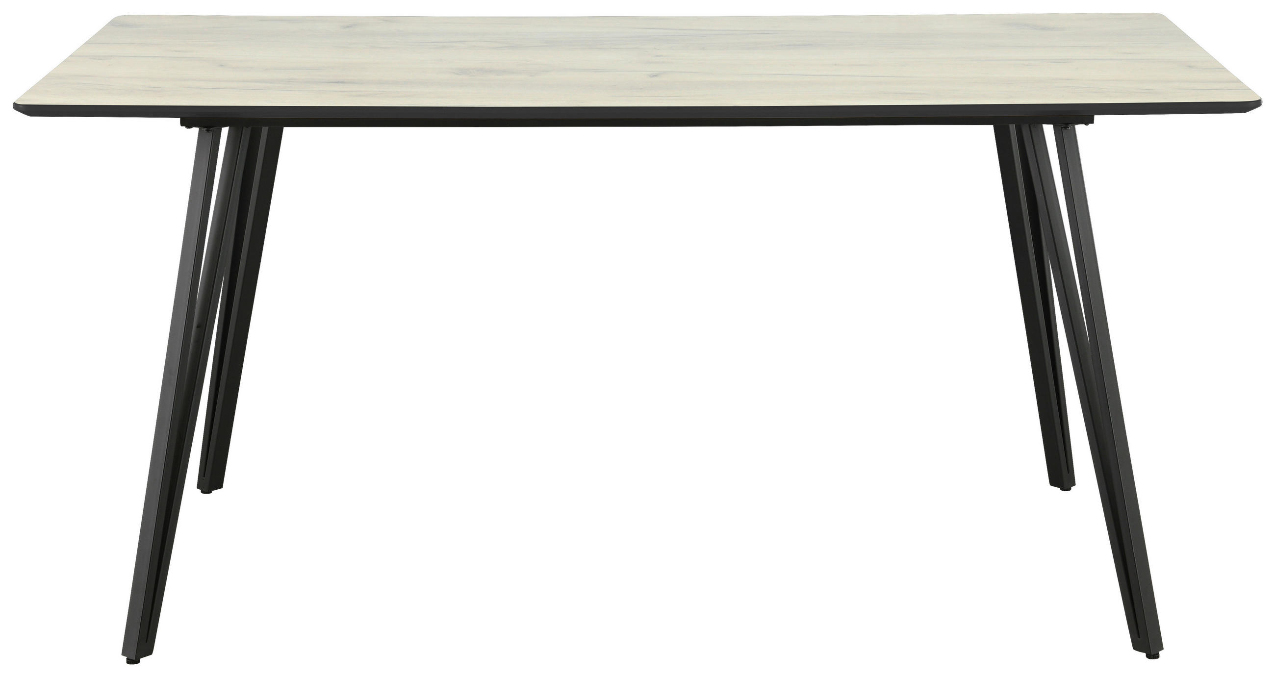 ESSTISCH rechteckig Eichefarben  - Eichefarben/Schwarz, Design, Holzwerkstoff/Metall (160/80/75cm) - Boxxx