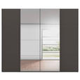 SCHWEBETÜRENSCHRANK 271/235/68 cm 4-türig Graphitfarben  - Chromfarben/Graphitfarben, Design, Holzwerkstoff/Metall (271/235/68cm) - Novel