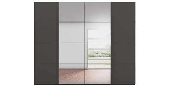 SCHWEBETÜRENSCHRANK 271/235/68 cm 4-türig Graphitfarben - Chromfarben/Graphitfarben, Design, Holzwerkstoff/Metall (271/235/68cm) - Novel