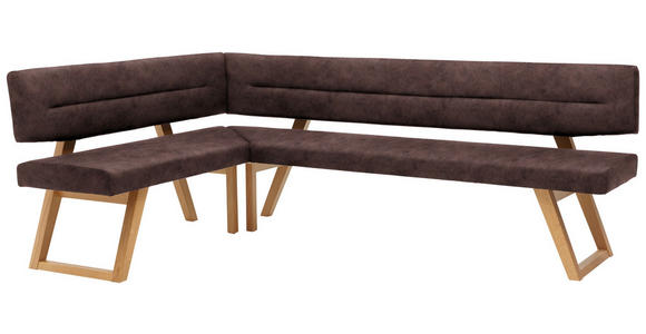 ECKBANK 155/205 cm  in Braun  - Eichefarben/Braun, KONVENTIONELL, Holz/Textil (155/205cm) - Dieter Knoll