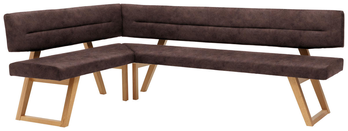 ECKBANK 155/235 cm  in Braun  - Eichefarben/Braun, KONVENTIONELL, Holz/Textil (155/235cm) - Dieter Knoll