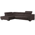 ECKSOFA in Mikrofaser Braun  - Schwarz/Braun, Design, Textil/Metall (207/301cm) - Xora