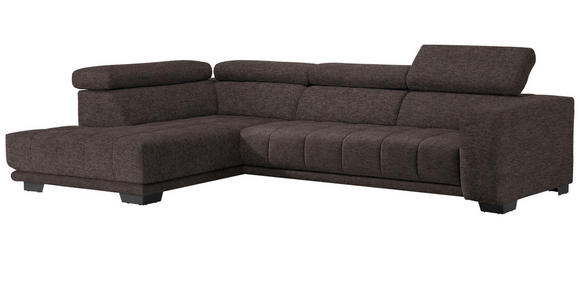 ECKSOFA in Mikrofaser Braun  - Schwarz/Braun, Design, Textil/Metall (207/301cm) - Xora