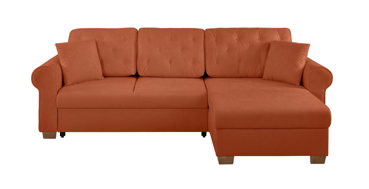 ECKSOFA Arles Rostfarben  - Rostfarben/Buchefarben, Design, Holz/Textil (266/161cm) - MID.YOU