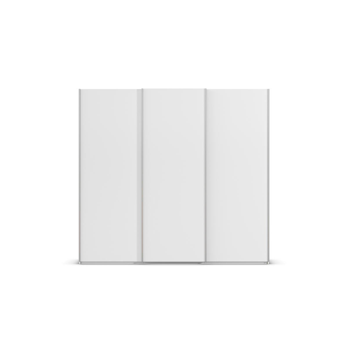 SCHWEBETÜRENSCHRANK 242/223/69 cm,  in Weiß, Alufarben, 3 Tür(en)  - Alufarben/Weiß, Basics, Holzwerkstoff/Metall (242/223/69cm) - Rauch Möbel