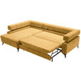 ECKSOFA in Chenille Currygelb  - Currygelb/Schwarz, KONVENTIONELL, Textil/Metall (184/265cm) - Hom`in