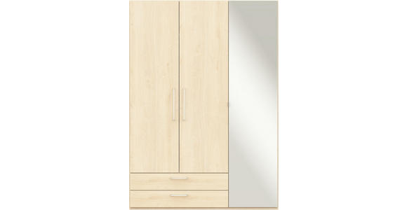 KLEIDERSCHRANK 3-türig Eichefarben  - Edelstahlfarben/Eichefarben, Design, Glas/Holzwerkstoff (151,3/213,6/59,3cm) - Cantus