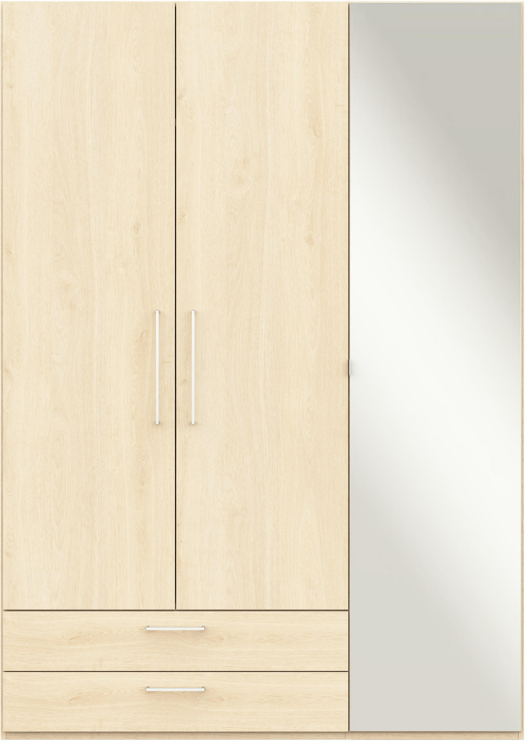 KLEIDERSCHRANK 3-türig Eichefarben  - Edelstahlfarben/Eichefarben, Design, Glas/Holzwerkstoff (151,3/213,6/59,3cm) - Cantus