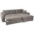 ECKSOFA in Mikrofaser Taupe  - Taupe/Chromfarben, MODERN, Kunststoff/Textil (276/193cm) - Hom`in