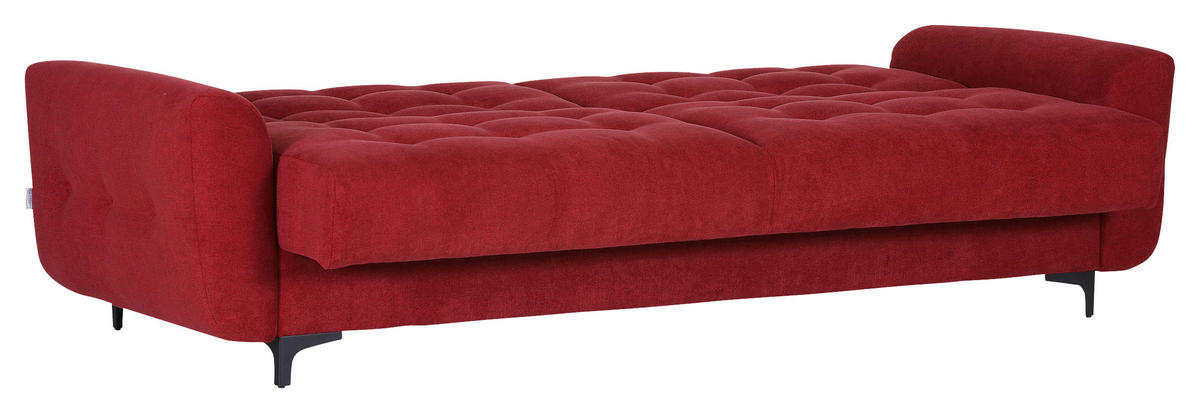SCHLAFSOFA in Flachgewebe Rot  - Rot/Schwarz, KONVENTIONELL, Textil/Metall (230/84/95cm) - Xora