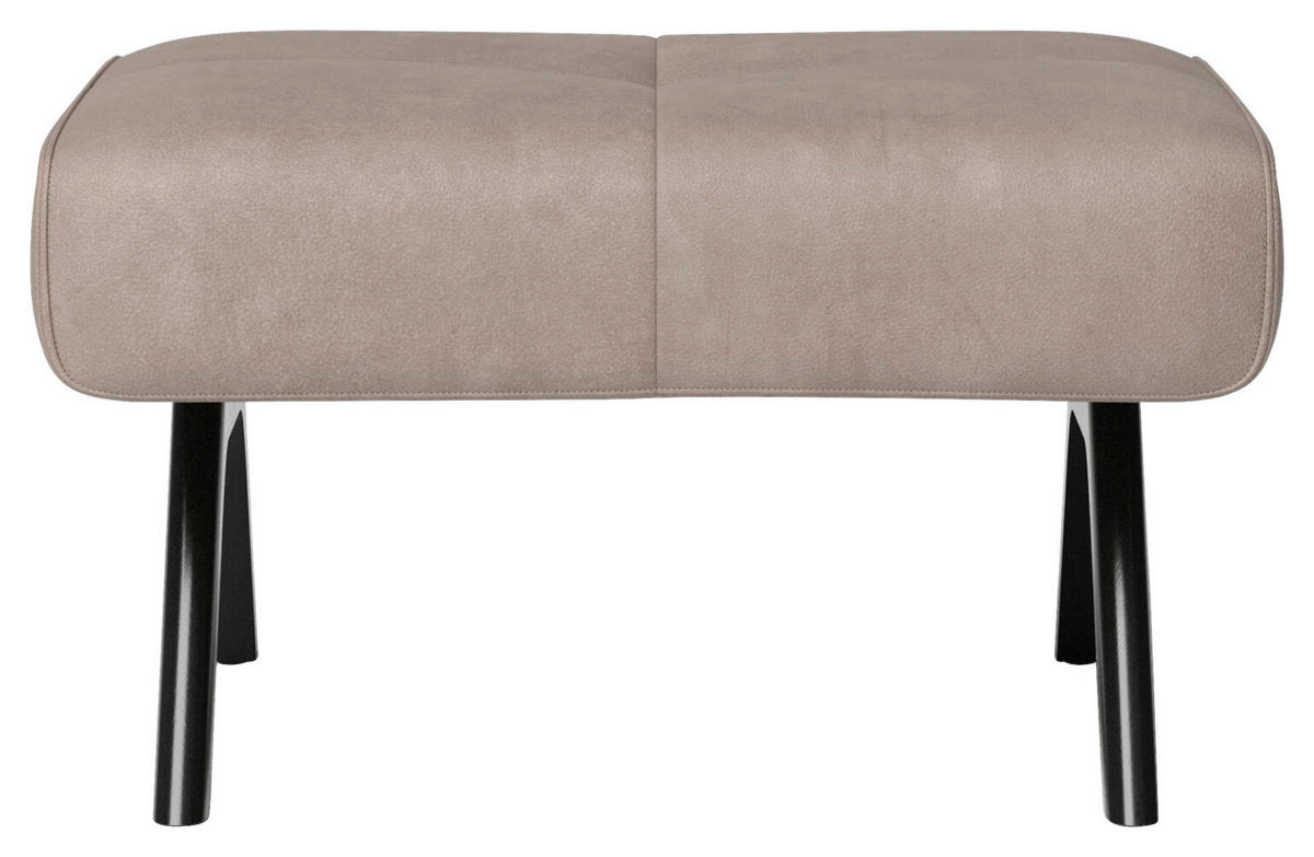 SESSEL in Echtleder Graubraun  - Graubraun/Schwarz, Design, Leder/Holz (74/72/83cm) - Joop!