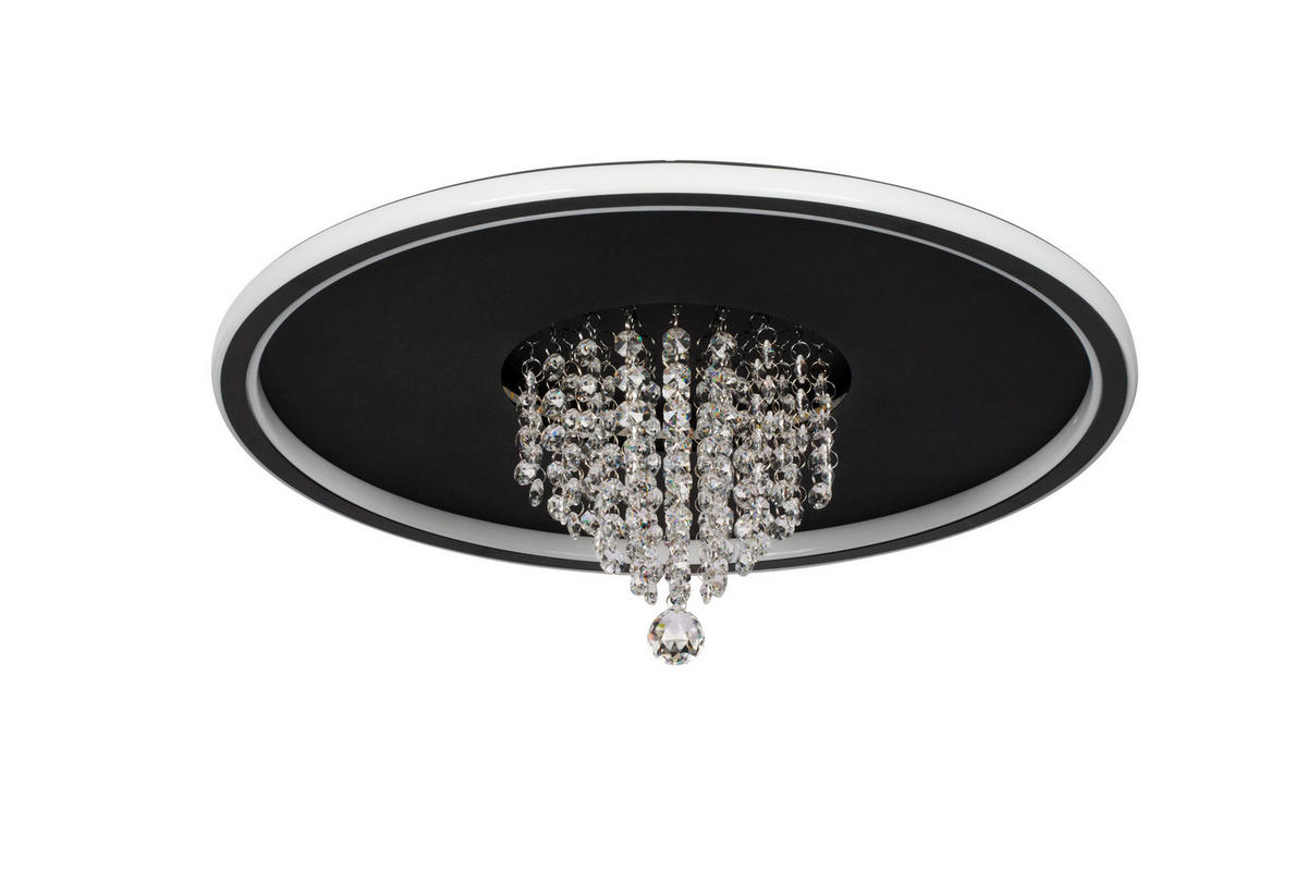 LED-DECKENLEUCHTE Las Vegas 50/20 cm   - Schwarz, LIFESTYLE, Glas/Kunststoff (50/20cm) - Novel
