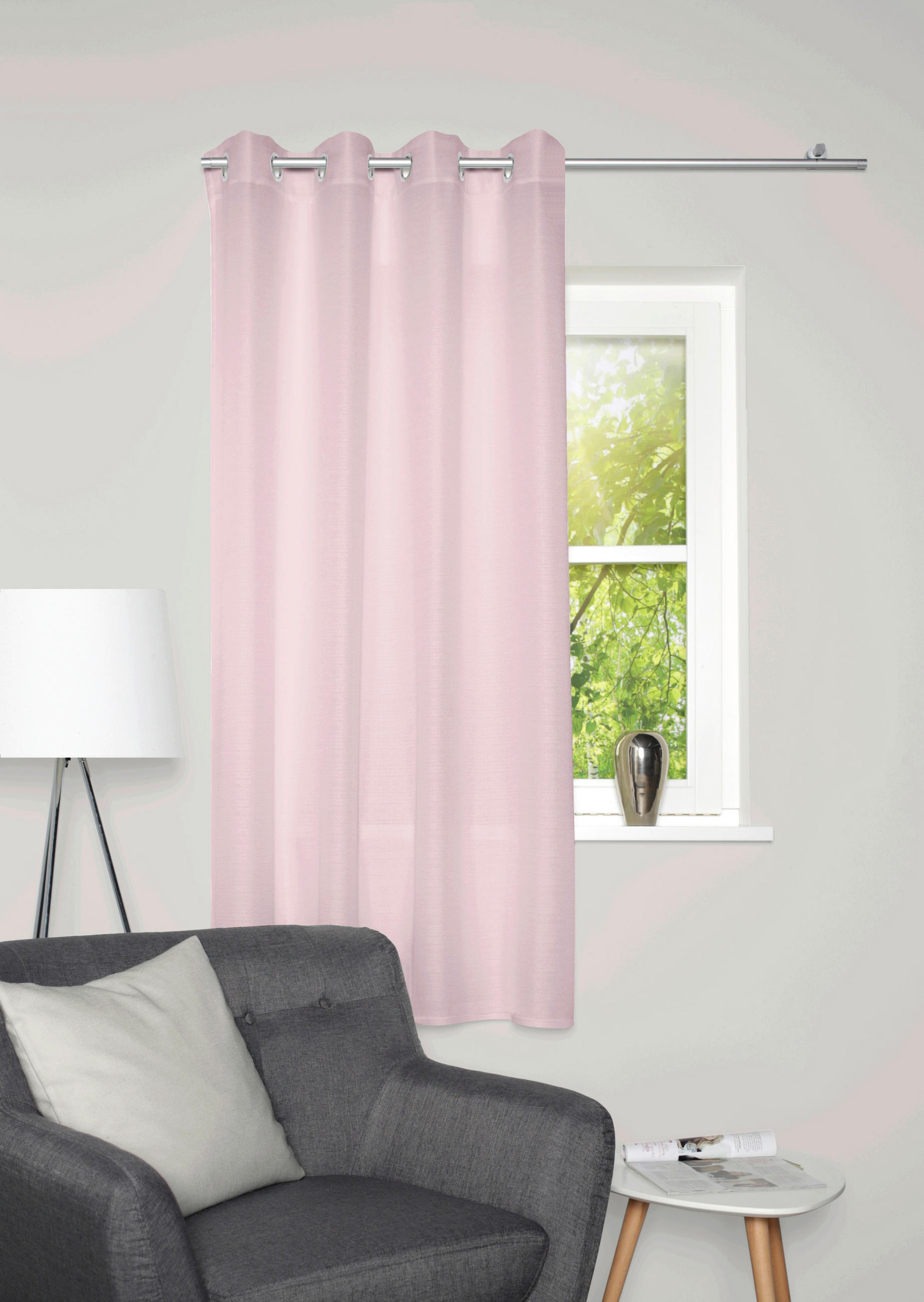 ÖSENSCHAL blickdicht 135/175 cm   - Rosa, Basics, Textil (135/175cm)