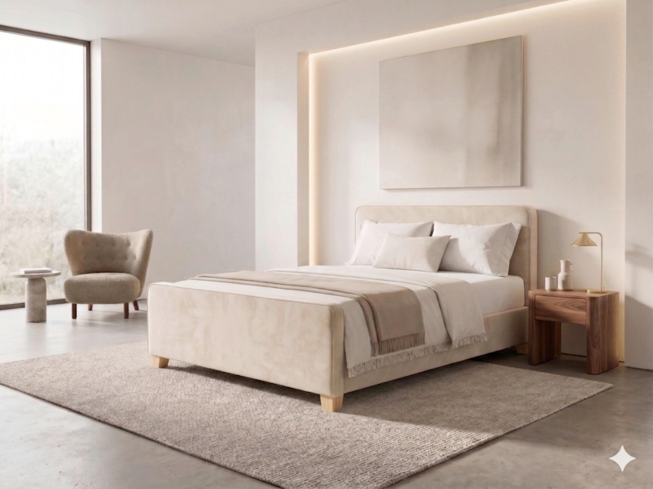 BOXBETT 160/200 cm  in Creme  - Creme/Kernbuche, MODERN, Holz/Textil (160/200cm) - MID.YOU