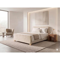 BOXBETT 160/200 cm  in Creme  - Creme/Kernbuche, MODERN, Holz/Textil (160/200cm) - MID.YOU