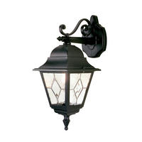 VONKAJŠIE NÁSTENNÉ SVIETIDLO, 18.4/21,5/45 cm - čierna, Konventionell, kov/sklo (18.4/21,5/45cm) - Elstead Lighting