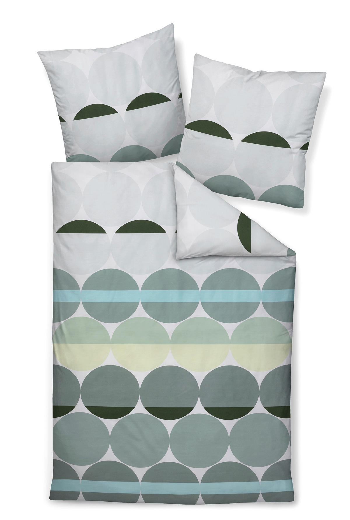 BETTWÄSCHE Makosatin 155/220 cm  - Türkis/Weiß, Design, Textil (155/220cm) - Janine