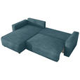 ECKSOFA Türkis Cord Zierkissen, Rückenkissen, Bettkasten, Schlaffunktion, Rücken echt, Liegefläche im Originalstoff  - Türkis/Schwarz, MODERN, Kunststoff/Textil (190/280cm) - Carryhome
