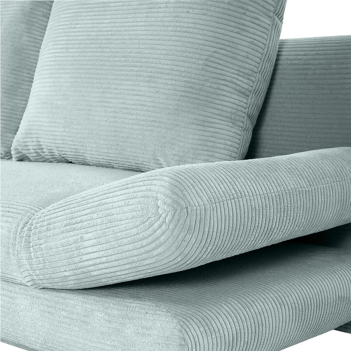 SCHLAFSOFA Cord Mintgrün  - Schwarz/Mintgrün, KONVENTIONELL, Textil/Metall (200/78/95cm) - home24