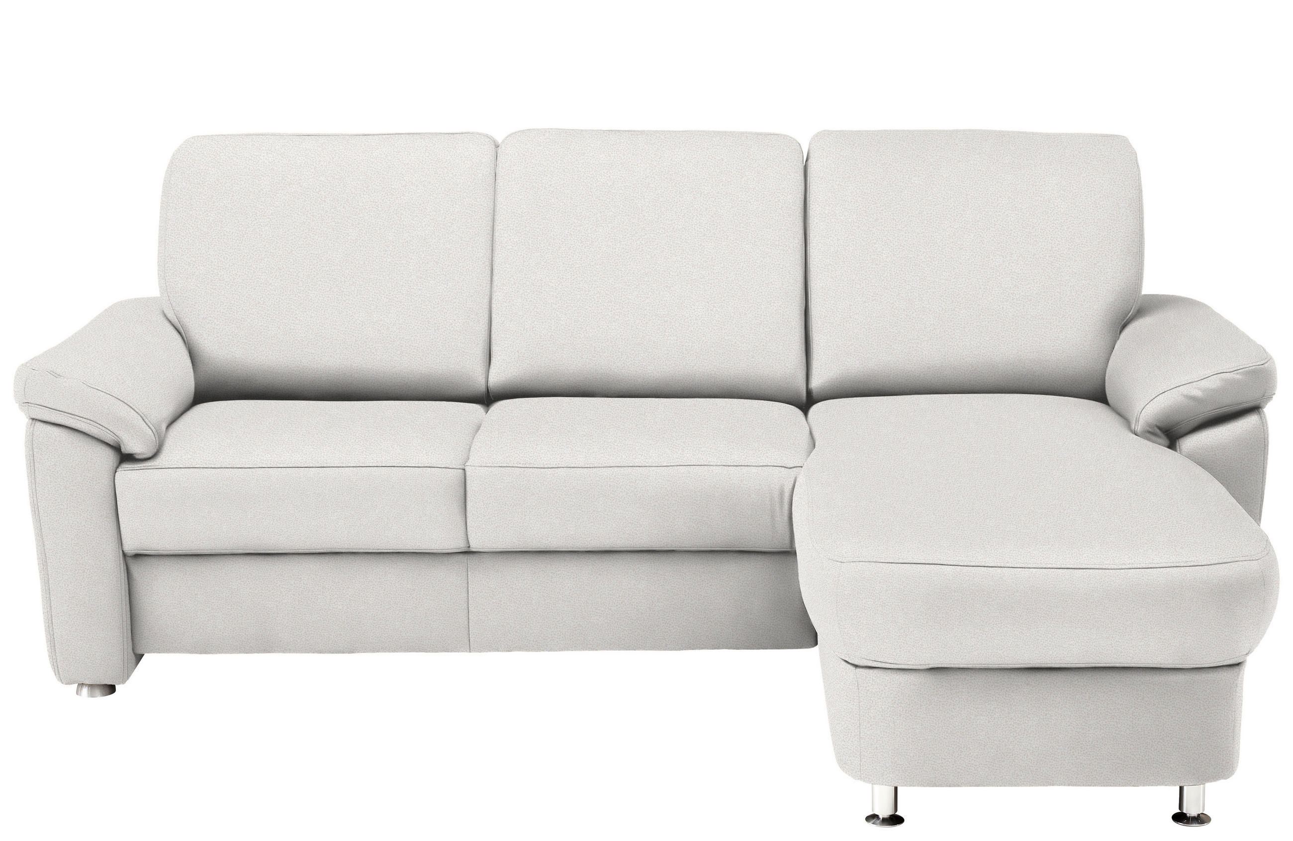 ECKSOFA in Flachgewebe Creme  - Chromfarben/Creme, Konventionell, Textil/Metall (250/163cm) - Beldomo System