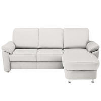 ECKSOFA in Flachgewebe Creme  - Chromfarben/Creme, Konventionell, Textil/Metall (250/163cm) - Beldomo System