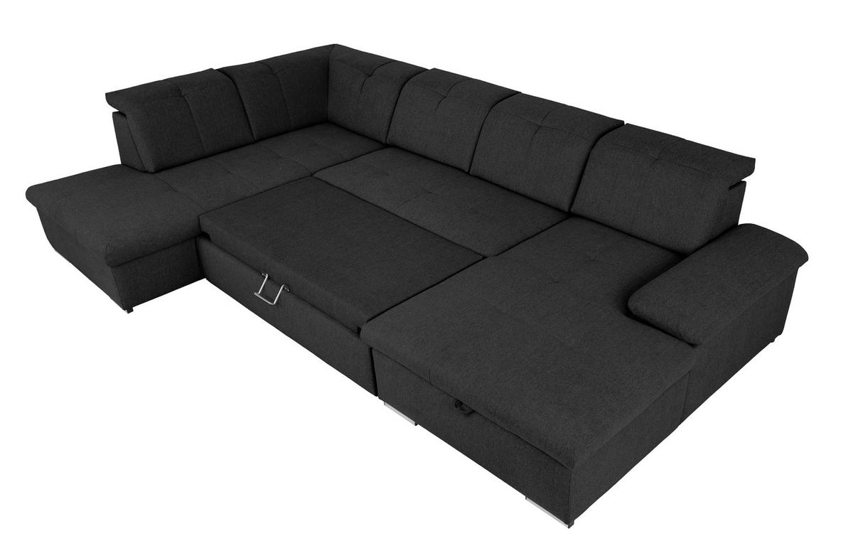 WOHNLANDSCHAFT Schwarz  - Schwarz/Grau, Design, Textil/Metall (215/328/173cm) - MID.YOU