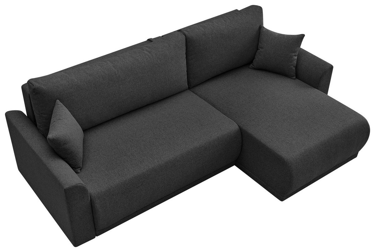ECKSOFA KIMMY Schwarz Flachgewebe Zierkissen, Rückenkissen, Bettkasten  - Schwarz, Design, Kunststoff/Textil (233/146cm) - P & B