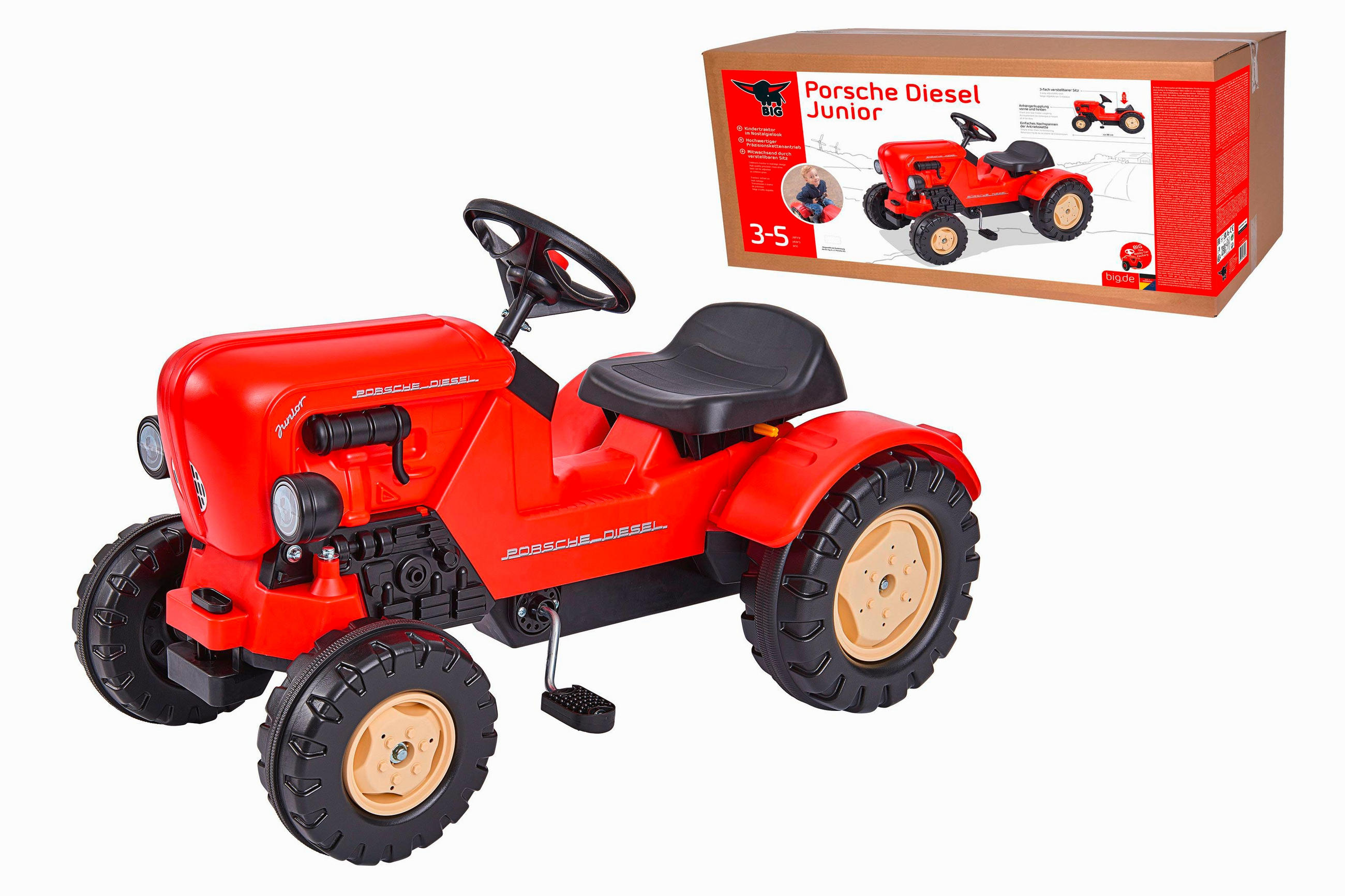Simba Kindertraktor Rot 80x40x46 cm