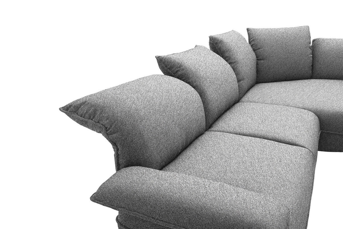 ECKSOFA  in Chenille Grau  343/154 cm  - Schwarz/Grau, Design, Kunststoff/Textil (343/154cm) - Koinor