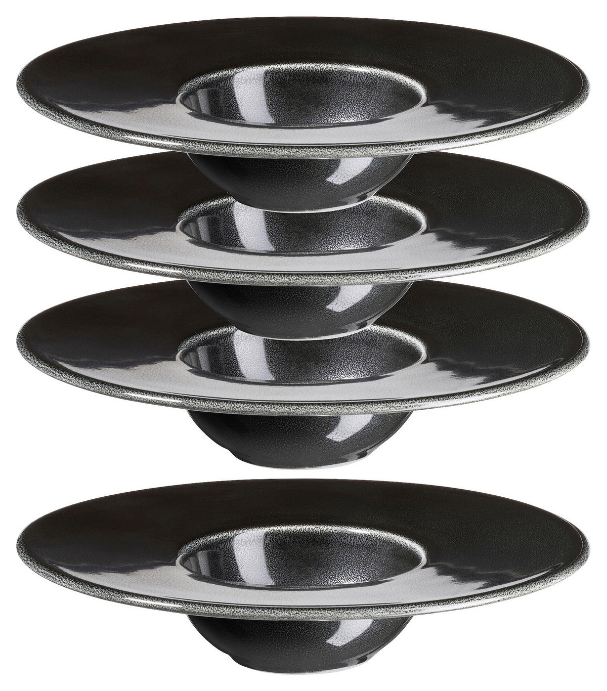 TELLERSET Angry 4-teilig  - Schwarz, Trend, Keramik (19cm) - Mäser