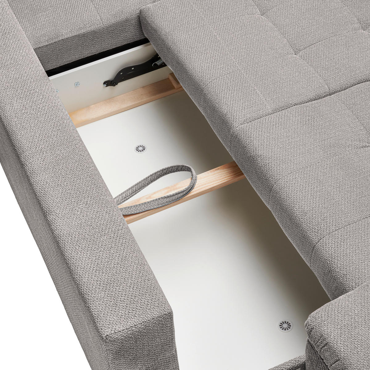 ECKSOFA Hellgrau Webstoff  - Hellgrau/Schwarz, KONVENTIONELL, Kunststoff/Textil (282/162cm) - Carryhome