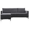 ECKSOFA Cord Grau  - Schwarz/Grau, Design, Textil/Metall (232/90/154cm) - MID.YOU