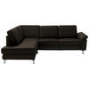 ECKSOFA in Echtleder Schwarz  - Chromfarben/Schwarz, Design, Leder/Metall (200/271cm) - Pure Home Lifestyle