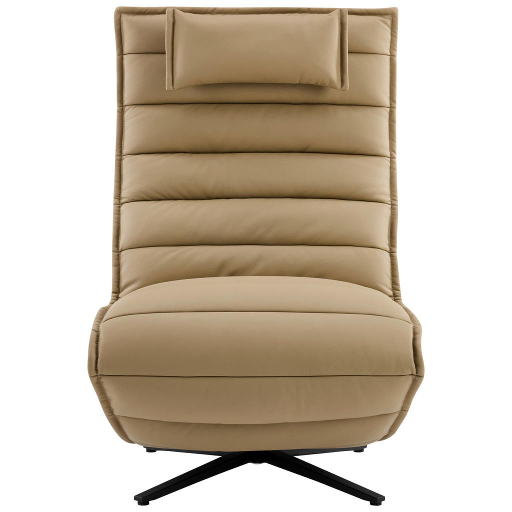 Thumbnail - Stylife Relaxsessel, Schwarz, Taupe, Metall, Textil, Leder, Echtleder, Rindleder, 68x108x84 cm, Relaxfunktion, Liegefunk...