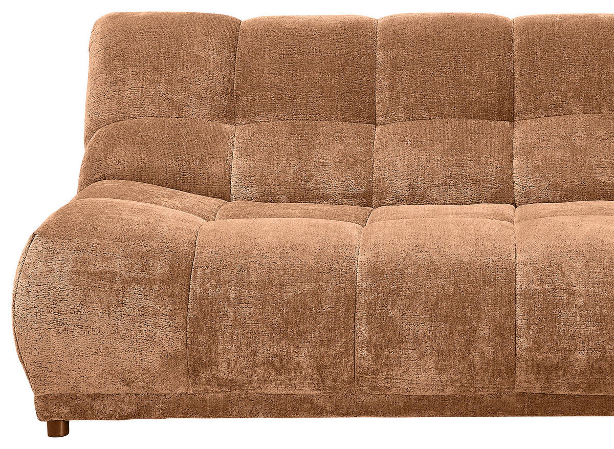 ECKSOFA ITALIA in Chenille Koralle  284/250 cm  - Koralle/Schwarz, MODERN, Kunststoff/Textil (284/250cm) - Livetastic
