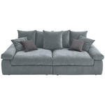 BIGSOFA Feincord Anthrazit, Blaugrau  - Anthrazit/Blaugrau, Design, Kunststoff/Textil (260/90/140cm) - Carryhome