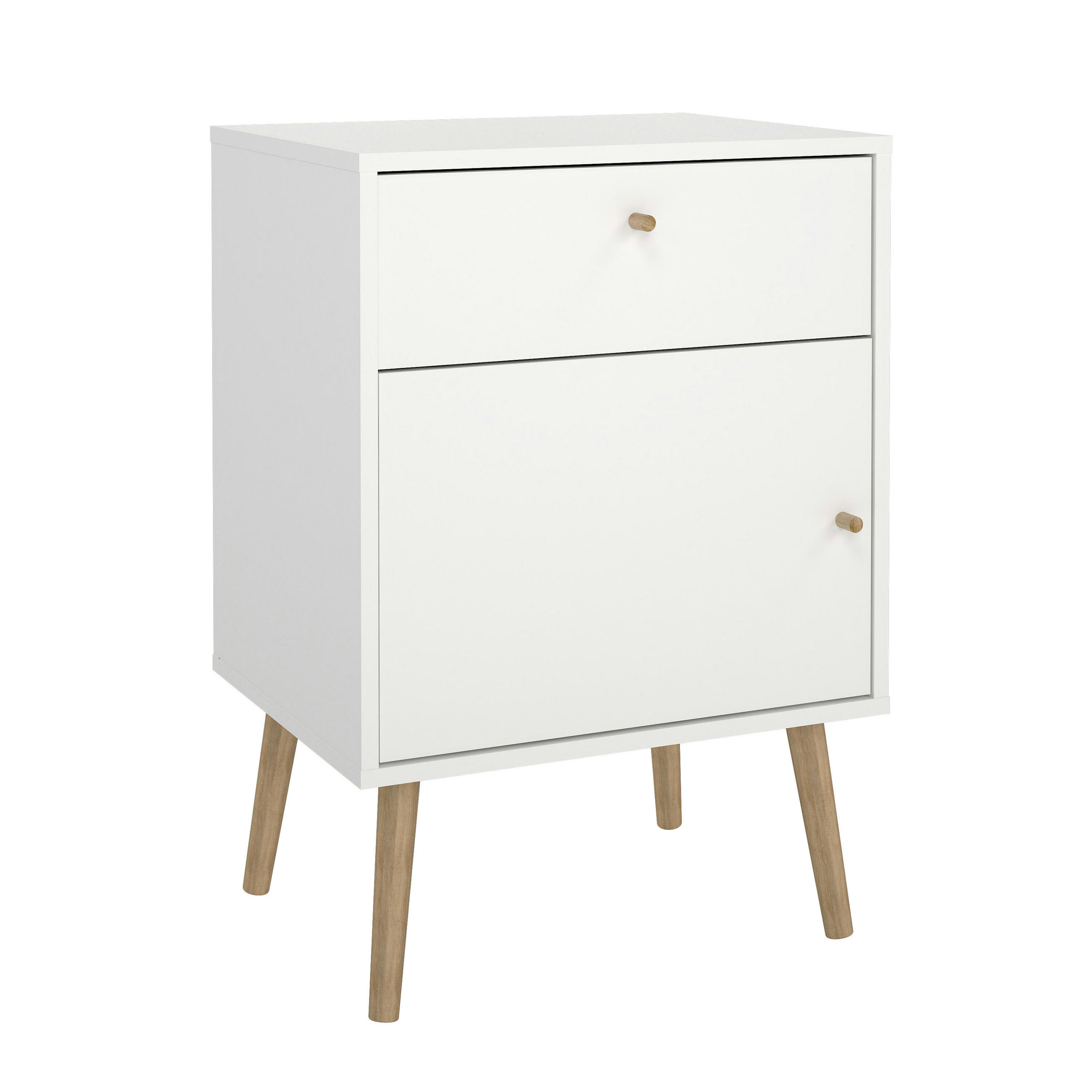 SÄNGBORD i vit, ekfärgad - vit/ekfärgad, Design, trämaterial (50,2/72,1/39,1cm) - Best Price