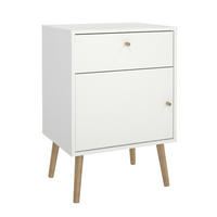 SÄNGBORD i vit, ekfärgad  - vit/ekfärgad, Design, trämaterial (50,2/72,1/39,1cm) - Best Price