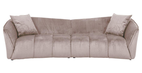 BIGSOFA Plüsch Beige  - Beige/Schwarz, KONVENTIONELL, Kunststoff/Textil (250/75/107cm) - Carryhome