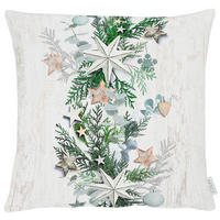 KISSENHÜLLE Winterwelt 49/49 cm  - Weiß/Grün, Basics, Textil (49/49cm) - X-Mas