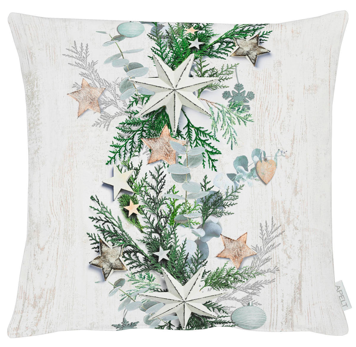 KISSENHÜLLE Winterwelt 49/49 cm  - Weiß/Grün, Basics, Textil (49/49cm) - X-Mas