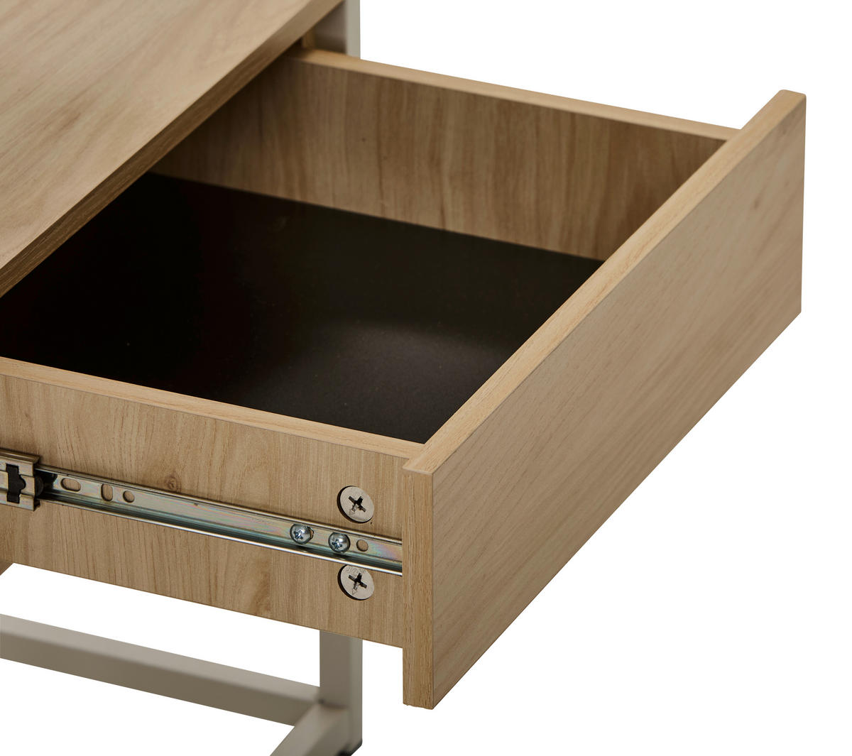 BEISTELLTISCH in Metall, Glas, Holzwerkstoff 40/40/50 cm  - Kaschmir/Eichefarben, Basics, Glas/Holzwerkstoff (40/40/50cm) - Xora