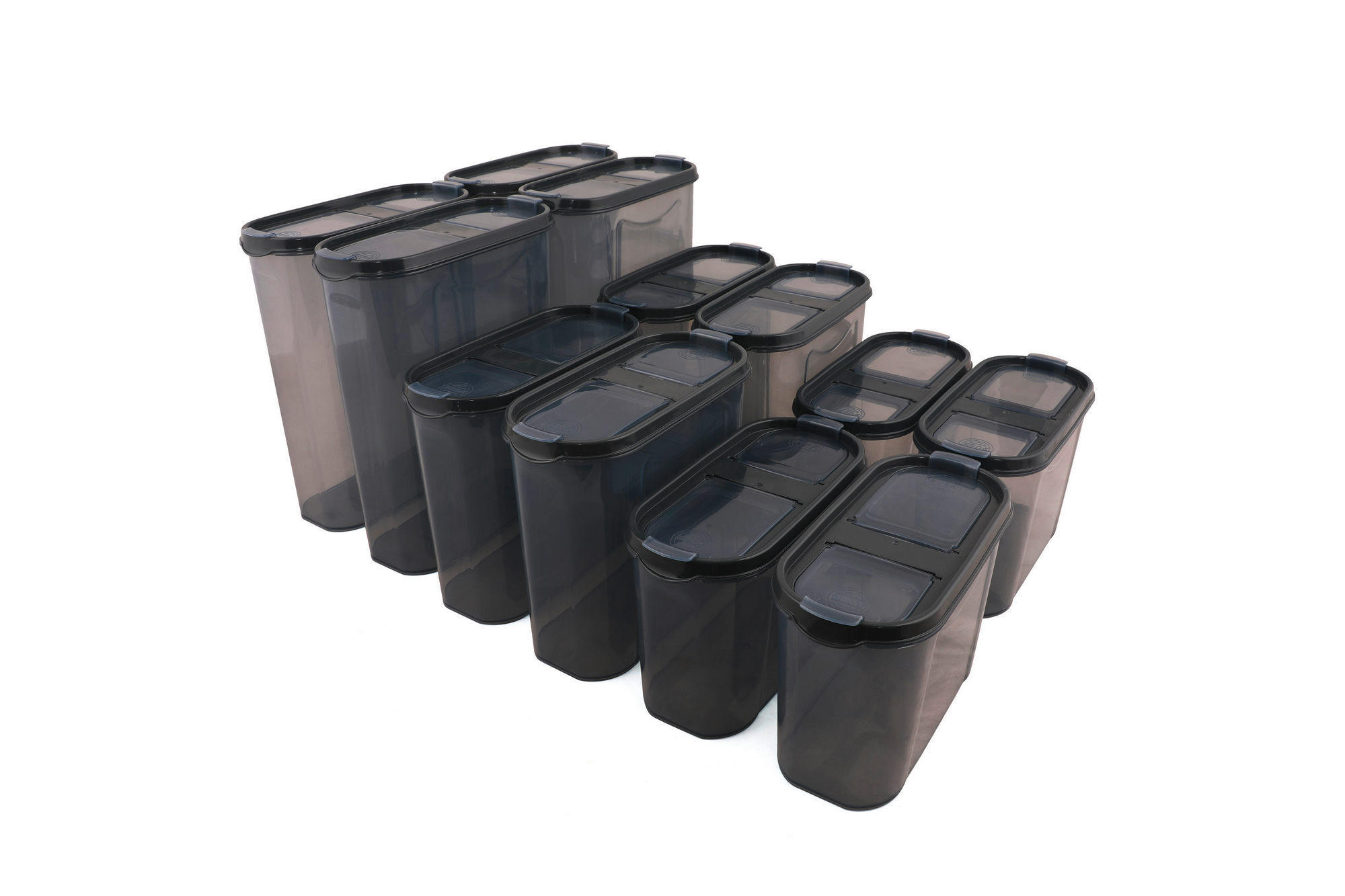 VORRATSDOSENSET 12-teilig  - Anthrazit, Basics, Kunststoff (19/24/9cm) - P & B