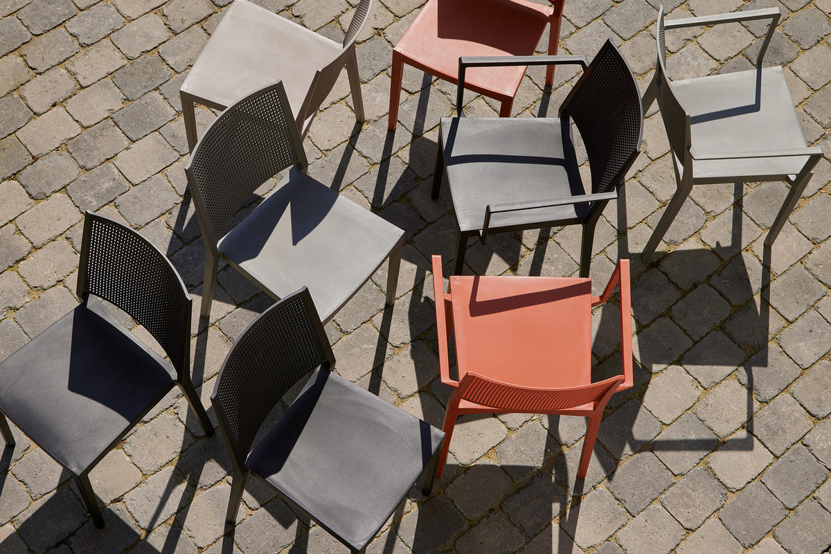GARTENGARNITUR 3-teilig Stahl  - Anthrazit/Rot, Basics, Kunststoff/Metall (80/80/80cm) - Siena Garden