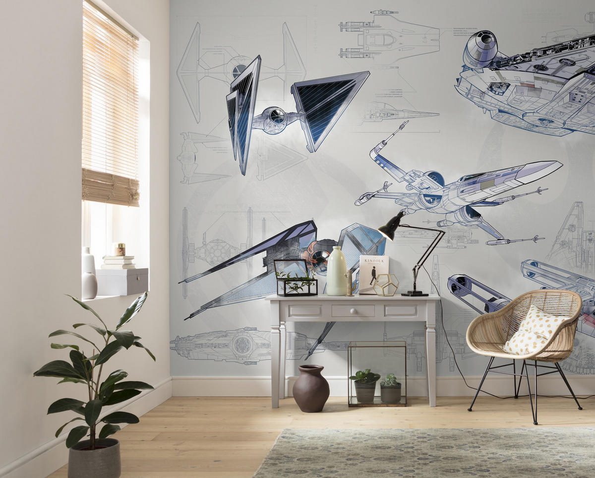 FOTOTAPETE  - Blau/Grau, Trend, Textil (400/280cm) - Xora