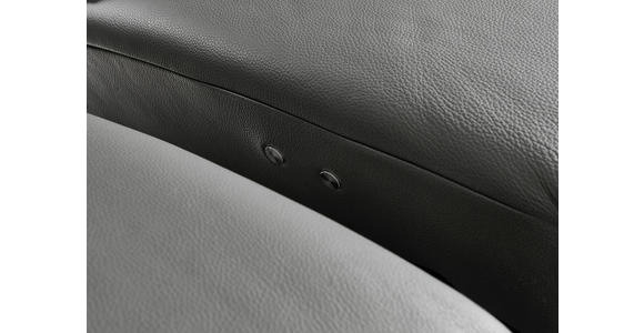 3-SITZER-SOFA Echtleder Anthrazit - Anthrazit/Alufarben, Design, Leder/Metall (190/82/99cm) - Dieter Knoll